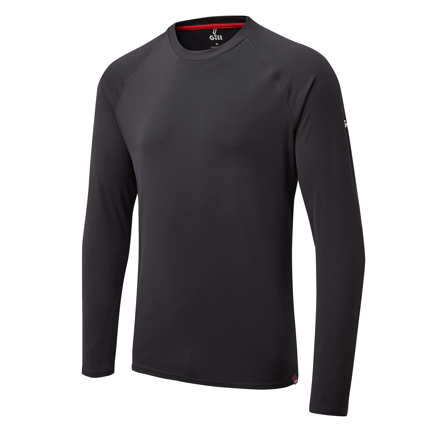 Gill Mens UV Tec Crew Neck Long Sleeve Tee - Charcoal 4 Gill Mens UV Tec Crew Neck Long Sleeve Tee - Charcoal - Image 2