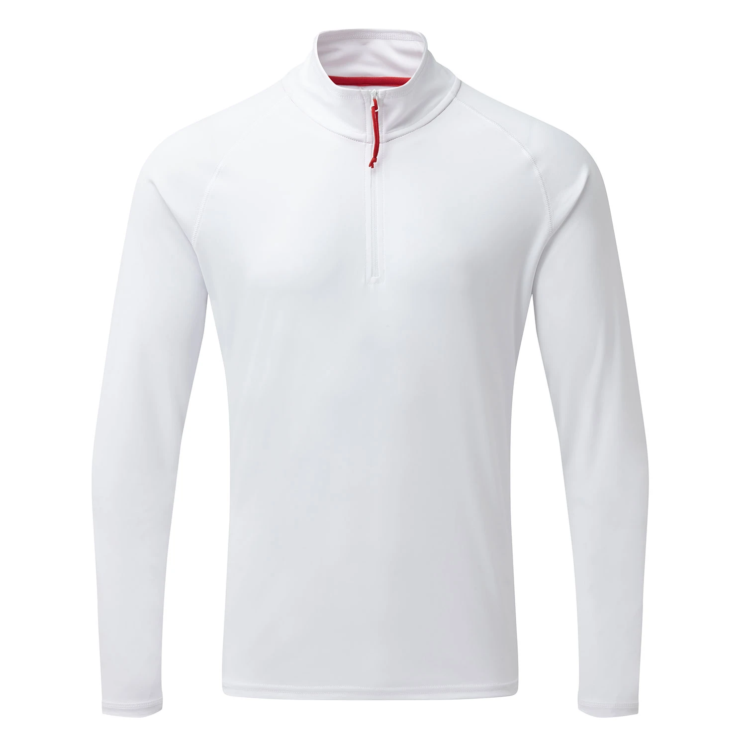 Gill Mens UV Tec Zip Neck Long Sleeve Tee - White