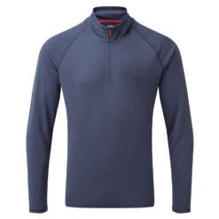 Gill Mens UV Tec Zip Neck Long Sleeve Tee - Ocean